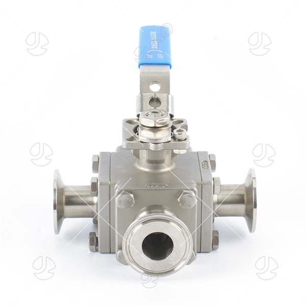 Sanitary Stainless Steel Square Clamped Three Way Ball Valve